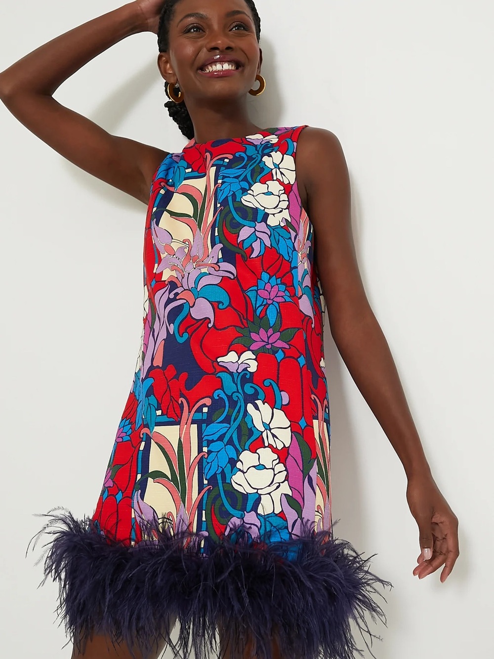 NWT Tuckernuck Climbing Cosmos Sleeveless Mod Ellie Feather Dress Large L